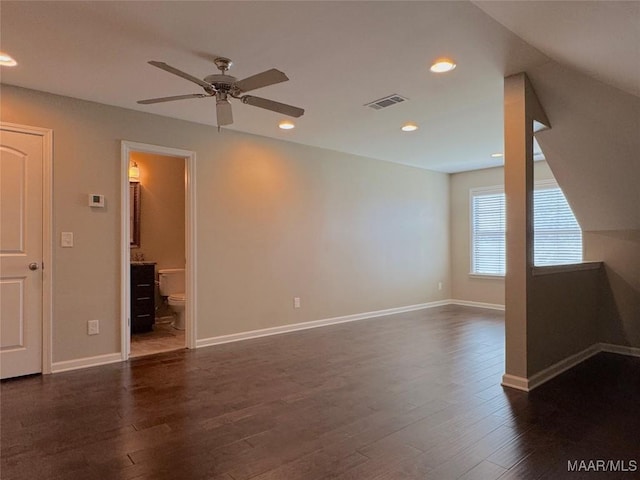 9145 Autumn Brooke Way, Montgomery, AL 36117 - empty room with dark wood-type flooring, a ceiling fan, and recessed lighting