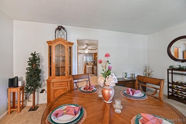 6221 Hinchcliff Dr, Montgomery, AL 36117 - dining area with carpet flooring, a textured ceiling, and baseboards