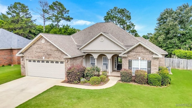 612 Coleman Way, Prattville, AL 36067 - view of front of house with a garage, brick siding, a porch, concrete driveway, and a shingled roof