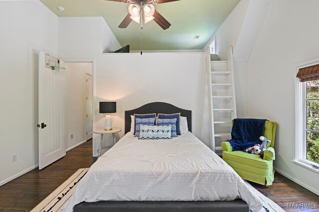 1777 Barganier Rd, Cecil, AL 36013 - bedroom featuring wood finished floors, baseboards, and a ceiling fan
