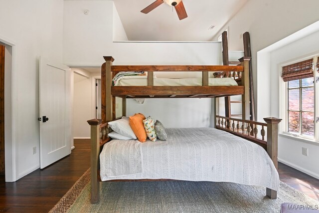 1777 Barganier Rd, Cecil, AL 36013 - bedroom featuring wood finished floors, baseboards, and lofted ceiling