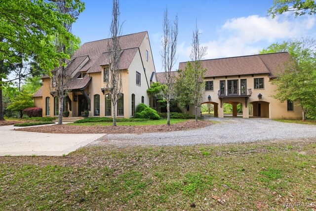 1777 Barganier Rd, Cecil, AL 36013 - view of front of home with stucco siding, driveway, and a carport