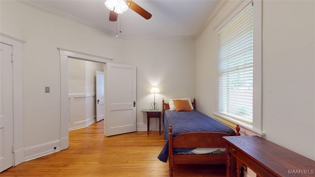 356 Cloverdale Rd, Montgomery, AL 36104 - bedroom with ornamental molding, light wood-style flooring, and baseboards