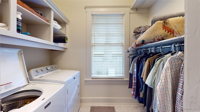 356 Cloverdale Rd, Montgomery, AL 36104 - washroom with washer and dryer, baseboards, and tile patterned floors