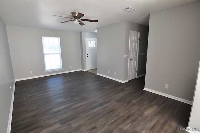 445 Durden Rd, Prattville, AL 36067 - empty room with ceiling fan, baseboards, and dark wood-style floors