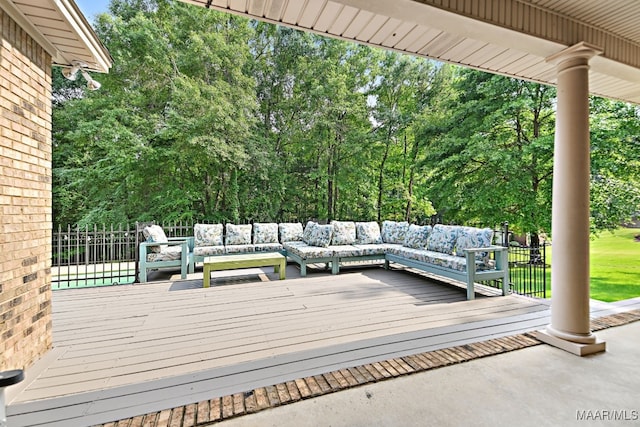 1543 Northington Rd, Prattville, AL 36067 - wooden terrace featuring an outdoor living space