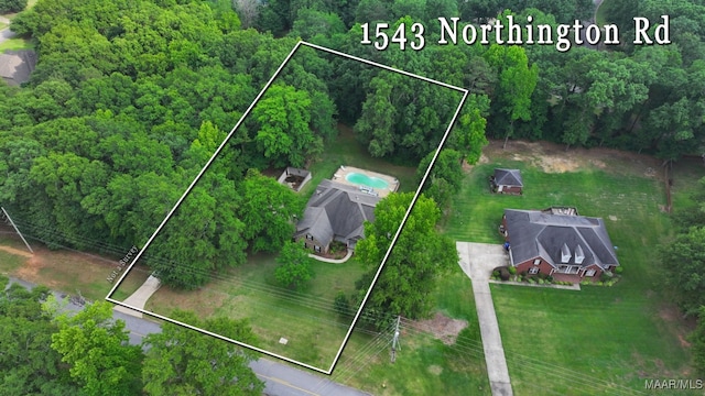 1543 Northington Rd, Prattville, AL 36067 - view of property location featuring property parcel outlined and a forest