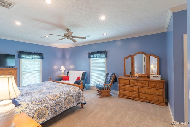 705 Yellowstone Dr, Prattville, AL 36067 - bedroom with ornamental molding, multiple windows, carpet, recessed lighting, and baseboards