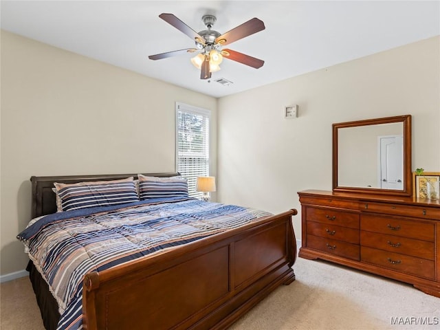 6812 Overview Ct, Montgomery, AL 36117 - bedroom with light colored carpet, baseboards, and ceiling fan