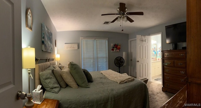104 Carleton St, Prattville, AL 36067 - carpeted bedroom with ensuite bathroom and ceiling fan