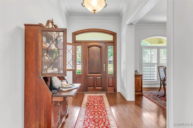 8625 Wynford Pl, Montgomery, AL 36117 - foyer entrance with wood-type flooring, ornamental molding, and baseboards