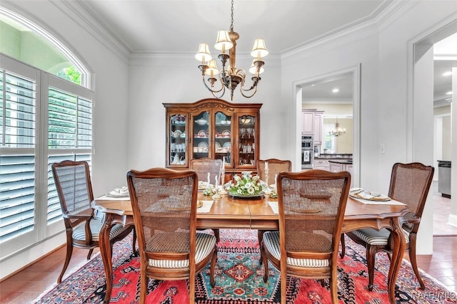 8625 Wynford Pl, Montgomery, AL 36117 - dining space with a chandelier and crown molding