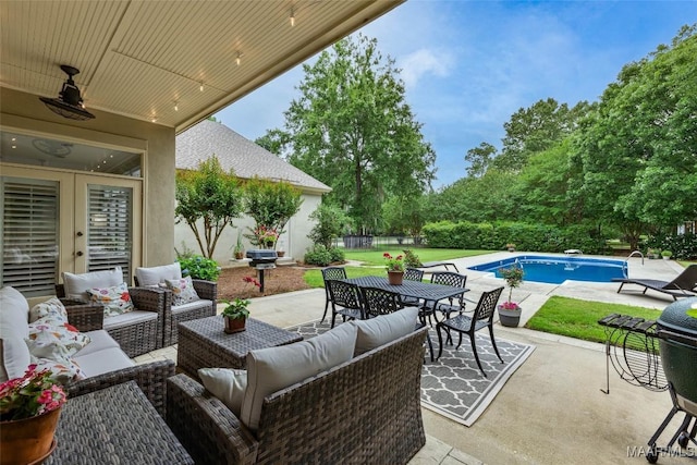 8625 Wynford Pl, Montgomery, AL 36117 - view of patio with an outdoor hangout area, outdoor dining area, and an outdoor pool