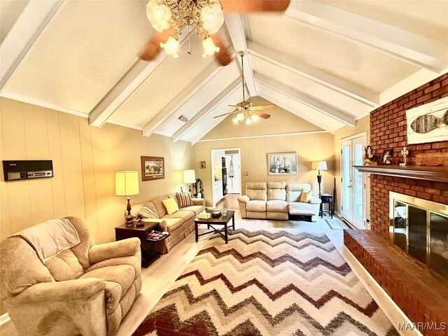 36 Wilkins Rd, Selma, AL 36701 - living room with ceiling fan and a brick fireplace