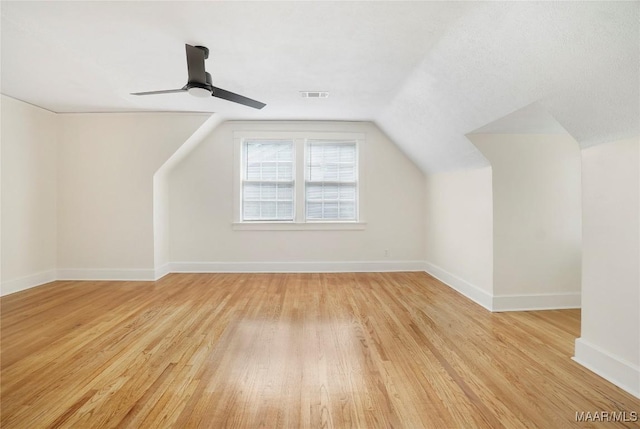 2046 Madison Ave, Montgomery, AL 36107 - additional living space featuring light wood finished floors, lofted ceiling, baseboards, and ceiling fan