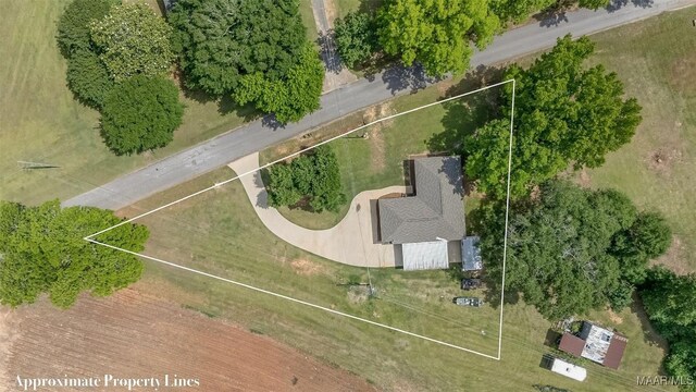 57 New Harmony Rd, Deatsville, AL 36022 - aerial view of property and surrounding area featuring property parcel outlined