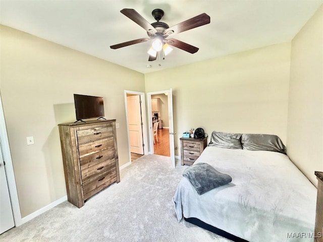 828 Warrior Dr, Valley Grande, AL 36701 - bedroom featuring carpet flooring, baseboards, and a ceiling fan