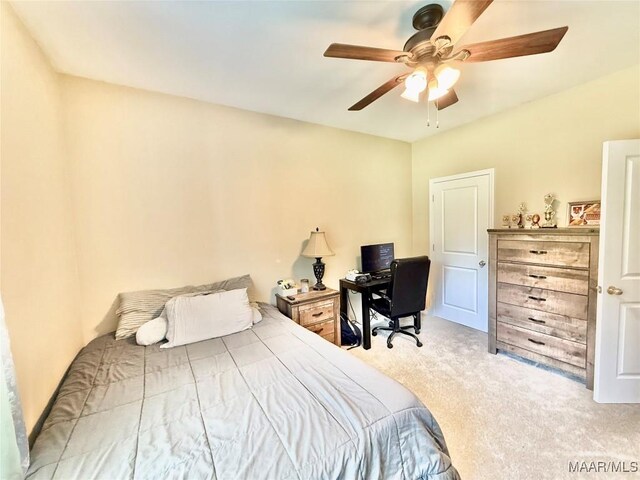 828 Warrior Dr, Valley Grande, AL 36701 - bedroom featuring carpet and a ceiling fan