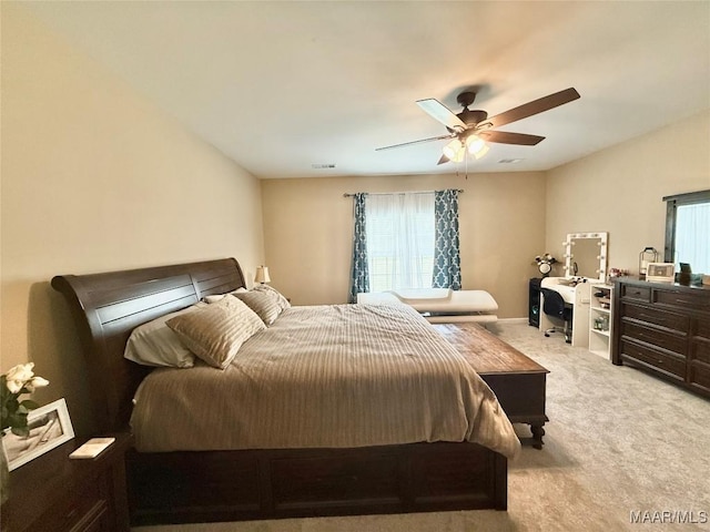 828 Warrior Dr, Valley Grande, AL 36701 - bedroom with light colored carpet and ceiling fan