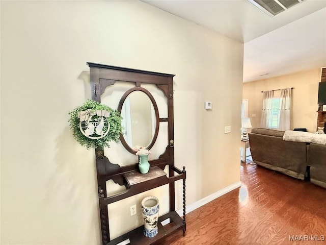 828 Warrior Dr, Valley Grande, AL 36701 - hallway featuring wood finished floors and baseboards