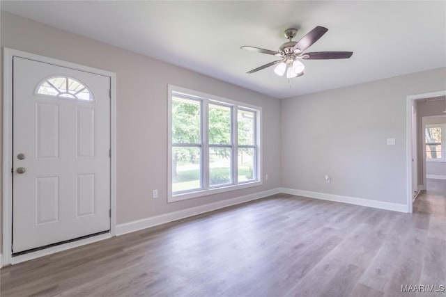 3468 Biltmore Ave, Montgomery, AL 36109 - entrance foyer featuring baseboards, light wood-style floors, and a ceiling fan