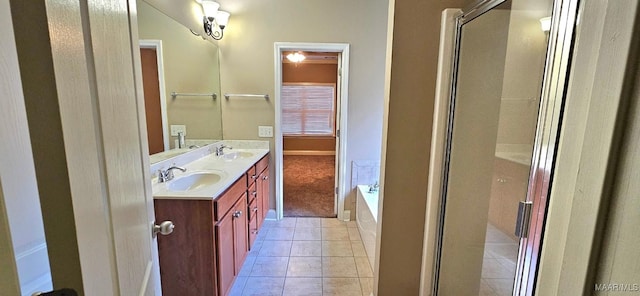 6200 Sycamore Dr, Montgomery, AL 36117 - full bath with double vanity, a garden tub, and a shower stall