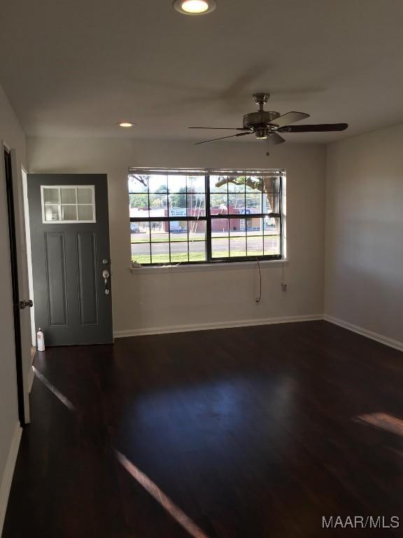 1324-1326 Federal Dr, Montgomery, AL 36107 - foyer with ceiling fan, baseboards, wood finished floors, and recessed lighting