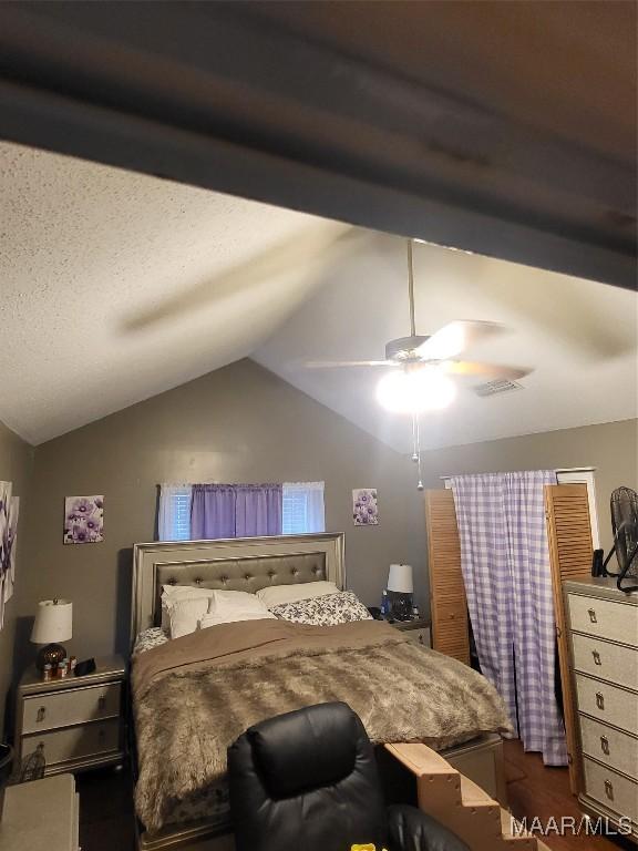 480 Avon Rd, Montgomery, AL 36109 - bedroom with vaulted ceiling and a ceiling fan