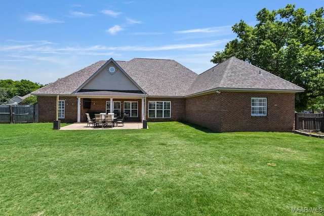 541 Jasmine Trl, Prattville, AL 36066 - rear view of house featuring brick siding, a patio area, and a shingled roof