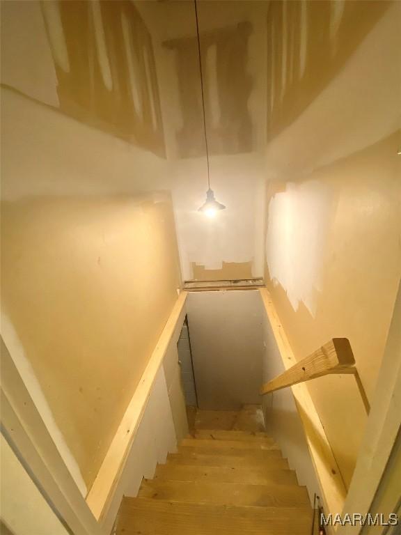 4564 Hickory Grove Rd W, Letohatchee, AL 36047 - staircase with wood finished floors