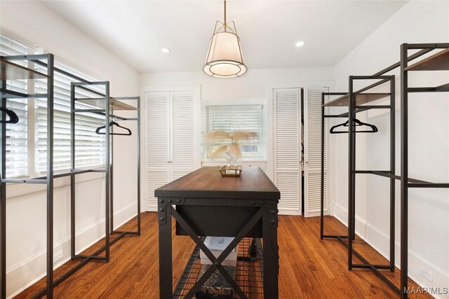 3328 Lebron Rd, Montgomery, AL 36106 - dining area with wood finished floors, baseboards, and recessed lighting
