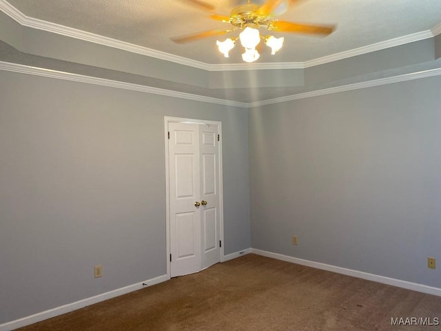1853 Sanford Dr, Prattville, AL 36066 - carpeted empty room featuring a ceiling fan, ornamental molding, and baseboards