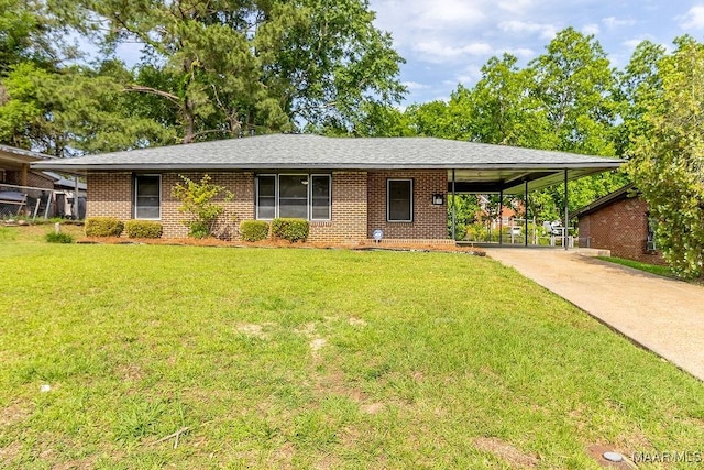 3119 Gaston Ave, Montgomery, AL 36105 - single story home with concrete driveway, a front yard, an attached carport, and brick siding
