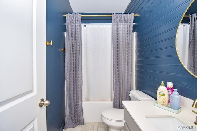 688 Tiger Trl, Opelika, AL 36804 - full bathroom with toilet, vanity, and shower / bath combo with shower curtain