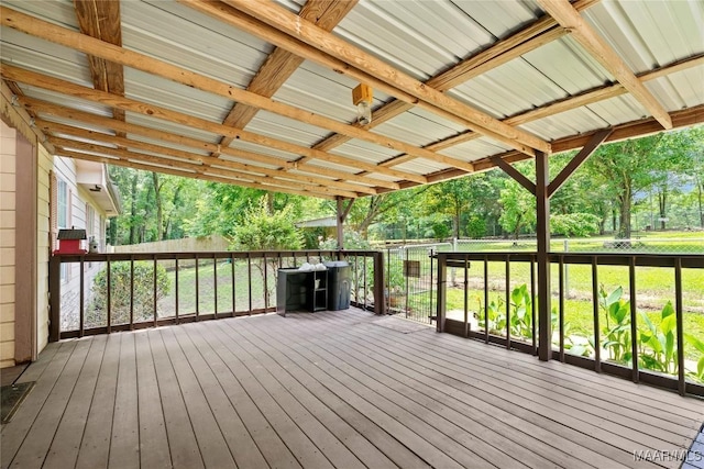 6390 County Road 37, Valley Grande, AL 36701 - wooden deck with a fenced backyard and view of wooded area