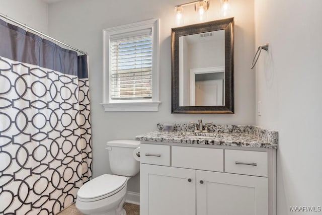 1478 Trolley Rd, Prattville, AL 36066 - full bathroom with vanity, toilet, curtained shower, and baseboards