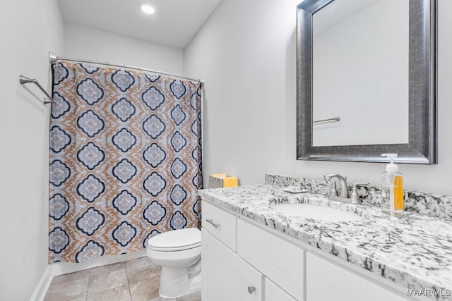 1478 Trolley Rd, Prattville, AL 36066 - full bath featuring vanity, toilet, tile patterned floors, and curtained shower