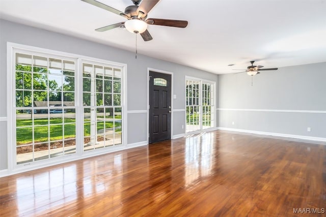 3212 Mcgehee Rd, Montgomery, AL 36111 - foyer entrance featuring a ceiling fan, baseboards, and wood finished floors