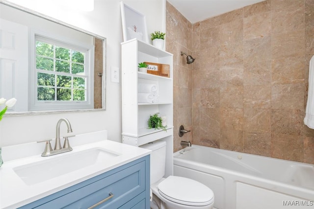 3212 Mcgehee Rd, Montgomery, AL 36111 - bathroom featuring toilet, vanity, and shower / washtub combination