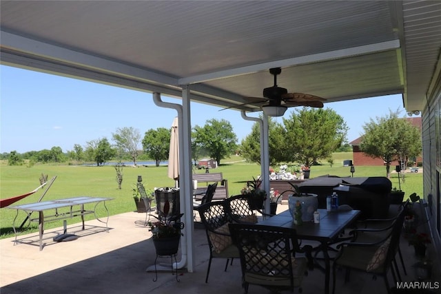 663 Hobbie Rd, Montgomery, AL 36105 - view of patio featuring ceiling fan and outdoor dining area