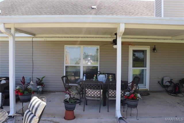663 Hobbie Rd, Montgomery, AL 36105 - view of patio / terrace with outdoor dining area and a ceiling fan