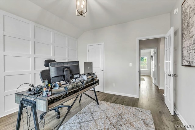 400 Lismore Pl, Montgomery, AL 36117 - office space featuring wood finished floors, lofted ceiling, and baseboards