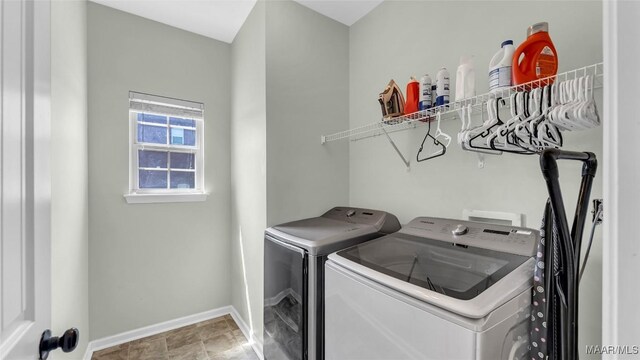 8 Honor Dr, Fort Mitchell, AL 36856 - laundry area with washer and dryer and baseboards