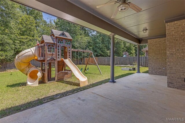 9148 Autumnbrooke Way, Montgomery, AL 36117 - view of jungle gym with ceiling fan and a patio area