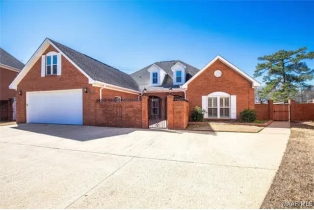 103 River Chase Ct, Wetumpka, AL 36092 - traditional home featuring driveway, brick siding, a gate, and a garage