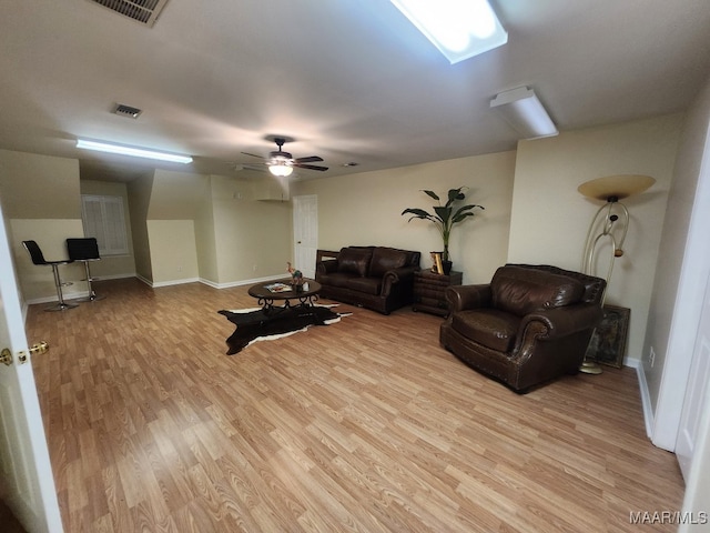 103 River Chase Ct, Wetumpka, AL 36092 - living room with light wood-style floors, ceiling fan, and baseboards