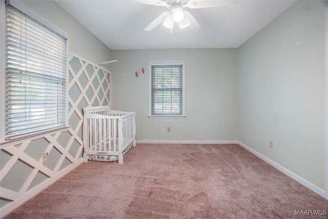 184 Fox Hollow Rd, Montgomery, AL 36109 - unfurnished bedroom with carpet floors, baseboards, and a ceiling fan