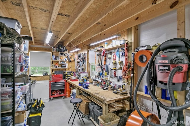 13871 Old Pike Rd, Mathews, AL 36052 - miscellaneous room with a workshop area and concrete flooring