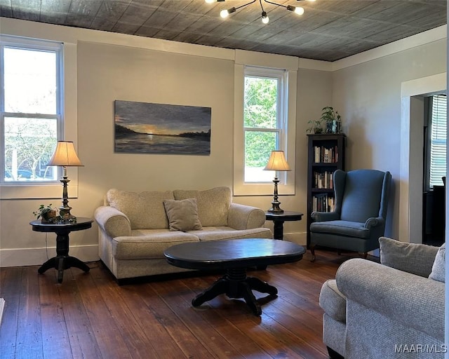 408 W Tuskeena St, Wetumpka, AL 36092 - living room with dark wood-style floors and baseboards