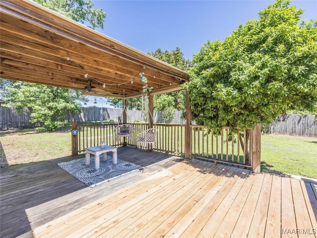 33 Glendale Acres Acres, Eclectic, AL 36024 - wooden terrace featuring a ceiling fan